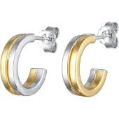 Elli Paar Ohrstecker "Ohrringe Creolen Stecker Damen Modern bicolor" Gr. 14, bunt (zweifarbig), Ohrringe, Damen, 14, Silber 925 (Sterlingsilber), Paar Ohrstecker