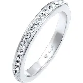 Elli Silberring "Ring Kristallen Memoire Ring 925 Silber" Gr. 60, weiß, Fingerringe, Damen, 60, Silber 925 (Sterlingsilber), Silberring