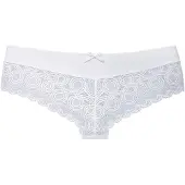 LASCANA Stringpanty , Damen, Gr. 48/50, weiß, Microtouch, Obermaterial: 89% Polyamid, 11% Elasthan, Unterhosen Stringpanty, mit extravaganter Spitze und Zierschleife, Topseller