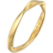 Elli Silberring "Ring Bandring Gedreht Stapelring Basic 925 Silber" Gr. 58, gold, Fingerringe, Damen, 58, Silber 925 (Sterlingsilber), Silberring