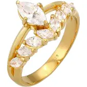 Elli Ring Doppelring Zirkonia Schmuckstein Edel 925 Silber Elli Premium Gold