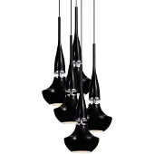 Azzardo Tasos 5-flammige Pendelleuchte Schwarz höhenverstellbar 5x E14 46 x 120 cm