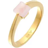 Elli Silberring PREMIUM "Ring Solitär Edelstein Viereck Klassik 925 Silber" Gr. 52, gold, Fingerringe, Damen, 52, Silber 925 (Sterlingsilber), Silberring