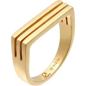 Elli Partnerring PREMIUM "Ring Siegelring Rechteck Trend Form 925 Silber" Gr. 54, gold, Fingerringe, Damen, 54, Silber 925 (Sterlingsilber), Partnerring