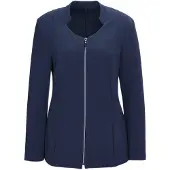 Goldner Jackenblazer "Kurzgröße Strukturblazer mit Rundhalsausschnitt", Damen, Gr. 24, blau, Obermaterial: 94% Polyester PES. 6% Elasthan EL., weit Tubular, Blazer Jackenblazer, Strukturqualität