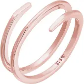 Elli Silberring "Ring Wickelring Twist Fein 925 Silber" Gr. 64, rosa (rosegold), Fingerringe, Damen, 64, Silber 925 (Sterlingsilber), Silberring