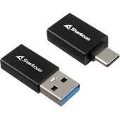 Sharkoon OfficePal USB-C Adapter, USB 3.2 Gen 1 (3.1 Gen 1), USB Typ-C, Schwarz, Männlich/Weiblich, Gerade, Gerade, 5 Gbit/s