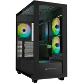 Sharkoon Rebel C60, Midi Tower, PC, Schwarz, ATX, micro ATX, Mini-ITX, Stahl, Gehärtetes Glas, Gaming