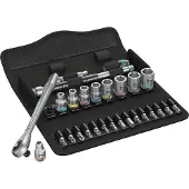Wera 8100 SA 10 Zyklop Metal-Knarrensatz, Durchsteckvierkant, 1/4"-Antrieb, zöllig, 28-teilig - 05004020001