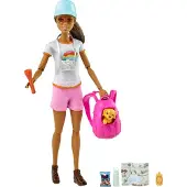 Barbie Wanderin-Spielset Puppe mit Hund, Anziehpuppe