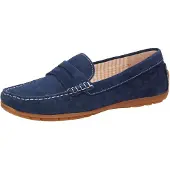 Sioux Slipper & Mokassin CARMONA, Rauleder, Blau, Damen