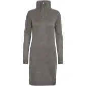 Oxmo Midikleid "Midikleid OXCarryola", Damen, Gr. S, N-Gr, grau (dunkelgrau), Obermaterial: 100% Polyacryl PAN., Kleider Midikleid