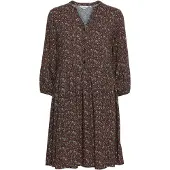 Oxmo Jerseykleid "Jerseykleid OXElva", Damen, Gr. 38, N-Gr, bunt (burnt orange mix), Obermaterial: 100% Viskose CV., Kleider Jerseykleid