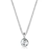 Elli Silberkette "Halskette Solitär Rund 925 Silber, mit Kristallen von Swarovski" Gr. 55, silber, Halsketten, Damen, 55, Silber 925 (Sterlingsilber), Silberkette