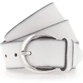 Tamaris Ledergürtel "Charlotte Silver", Damen, Gr. 120, weiß, Leder, unifarben, Gürtel Ledergürtel, mit halbrunder Dornschließe in poliertem Silber, 4 cm breit