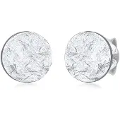 Elli Paar Ohrstecker "Ohrringe Plättchen Rund Struktur Silber 925", silber, Ohrringe, Damen, ohne Stein, Silber 925 (Sterlingsilber), Paar Ohrstecker
