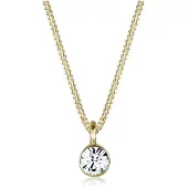 Elli Silberkette "Halskette Solitär Rund 925 Silber, mit Kristallen von Swarovski" Gr. 45, gold, Halsketten, Damen, 45, Silber 925 (Sterlingsilber), Silberkette