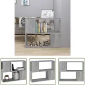 The Living Store Bücherregal/Raumteiler Grau Sonoma 80x24x63 cm