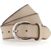 Tamaris Ledergürtel "Charlotte Silver", Damen, Gr. 115, beige, Leder, unifarben, Gürtel Ledergürtel, mit halbrunder Dornschließe in poliertem Silber, 4 cm breit