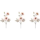 Creativ Green Winterliche Kunstpflanze "Weihnachtsdeko", rosa, B:25cm H:72cm T:10cm, Polyester, Kunstpflanzen, Winterliche Kunstpflanze, mit je 3 Blüten pro Zweige, 3er-Set