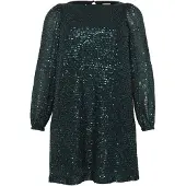 KAFFE CURVE Jerseykleid "Jerseykleid KClaila", Damen, Gr. S, N-Gr, grün (dunkelgrün sequin), Obermaterial: 100% Polyester PES., Kleider Jerseykleid