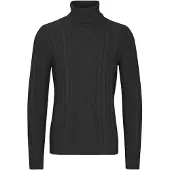 11 Project Rollkragenpullover "Rollkragenpullover PRJamelio", Herren, Gr. L, grau (dunkelgrau melange), Obermaterial: 70% Baumwolle CO recyc.. 30% Polyester Pol. recyc.., Pullover Rollkragenpullover