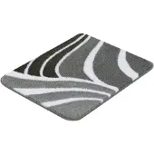 Kleine wolke Badematte "Flame, Badvorleger, Badezimmer Teppich", grau (anthrazit), H:15mm, Polyacryl, Badematten, Badematte, Badteppich, modernes Wellen Design