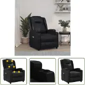 The Living Store Massagesessel Elektrisch Schwarz Kunstleder