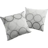 Wirth Dekokissen "Zirbello" Gr. 1, grau (dunkelgrau, kreise), B:40cm L:40cm, Baumwolle, Polyester, Dekokissen_Sitzkissen_Kissenhüllen, Dekokissen, Kissenhülle ohne Füllung, 2 Stück