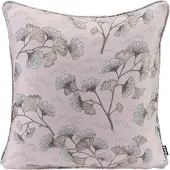 Hock Dekokissen H.O.C.K. "Gingko", rosa (rosa, silberfarben, geblümt), B:45cm H:10cm L:45cm, Polyester, Dekokissen_Sitzkissen_Kissenhüllen, Dekokissen, mit Gingko-Blättern, Kissenhülle mit Füllung, 1 Stück