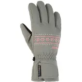Ziener Skihandschuhe "LAILLA-Z AQUASHIELD MÄDCHEN", Kinder, Gr. 5, grün (grün mud), Kunstfaser, Handschuhe Skihandschuhe, wasserdicht, winddicht, atmungsaktiv, warm, bestickt