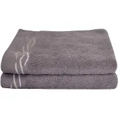 Dyckhoff Handtücher "Wave", grau, B:50cm L:100cm, Frottier, Baumwolle, Handtücher, Handtücher, mit Jacquard-Bordüre