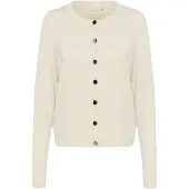 Kaffe Strickjacke "Strickjacke KAregina", Damen, Gr. XS, beige (sand dollar), Obermaterial: 70% Viskose CV. 20% Nylon NY. 10% Polyester PES., Strickjacken Strickjacke