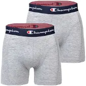 Champion Boxershorts "Boxershort 2er Pack", Herren, Gr. S, grau (hellgrau meliert), Obermaterial: 95% Baumwolle CO. 5% Elasthan EL., Unterhosen Boxershorts