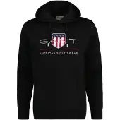 Gant Sweatshirt "Sweatshirt REGULAR ARCHIVE SHIELD HOODIE", Herren, Gr. 4XL, schwarz, Obermaterial: 78% Baumwolle CO. 22% Polyester PES., Sweatshirts Sweatshirt