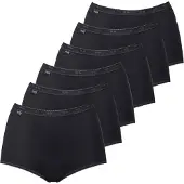 Sloggi Slip "Slip 6er Pack", Damen, Gr. 54, schwarz, Obermaterial: 95% Baumwolle CO. 5% Elasthan EL., Unterhosen Slip