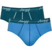 Sloggi Slip "Slip Start midi C2P box 2er Pack", Herren, Gr. XXL, blau, Obermaterial: 96% Baumwolle CO. 4% Elasthan EL., Unterhosen Slip