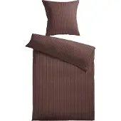 Kinzler Bettwäsche "Damast-Streifen", braun, B/L: 135cm x 200cm, 1 Stk., 1 Stk., Damast, B/L: 80cm x 80cm, 2 Stk., Damast, Obermaterial: 100% Polyester, Bettwäsche, Bettwäsche, aus Mikrofaser