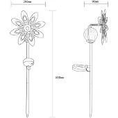 Globo LED-Solar-Erdspießleuchte 36576, rostbraun, Metall, Glas