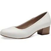 Jana Damen Pumps mit Blockabsatz Vegan, White, 37