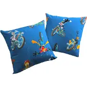 Wirth Dekokissen "Looney" Gr. 1, blau (blau, gemustert), B:40cm L:40cm, Polyester, Dekokissen_Sitzkissen_Kissenhüllen, Dekokissen, Warner Bros., Kissenhülle ohne Füllung, 2 Stück