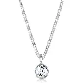 Elli Silberkette "Halskette Solitär Rund 925 Silber, mit Kristallen von Swarovski" Gr. 45, silber, Halsketten, Damen, 45, Silber 925 (Sterlingsilber), Silberkette
