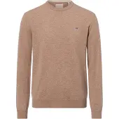 Gant für Herren. 87211 Pullover mit Rundhalsausschnitt aus feiner brauner Wolle (XXL), Lässig, Langarm