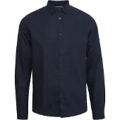 Indicode Langarmhemd "Langarmhemd IDHanko", Herren, Gr. S, N-Gr, blau (navy), Obermaterial: 55% Leinen LI. 45% Baumwolle CO., Hemden Langarmhemd