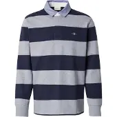 Gant Polo Men Reg Chambray Stripe Heavy Rugger Grey Melange 25-XXL