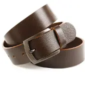 Anthoni Crown Ledergürtel , Herren, Gr. 105, braun, Leder, unifarben, Gürtel Ledergürtel, mit glänzender Dornschließe