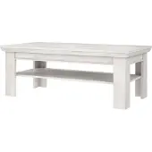 Forte Kashmir Couchtisch mit Ablagefläche, Holzwerkstoff, Pinie Weiß, 120 x 45 x