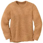 Disana - Kid's Aran-Pullover - Wollpullover Gr 134/140 beige/orange