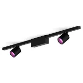 Philips Hue Perifo Basis-set Gerade Deckenleuchte Schwarz (2 Spots)