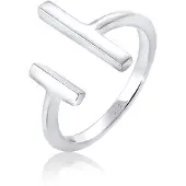 Elli Silberring "Ring Offen Verstellbar Geo Stab Minimal 925 Silber", silber, Fingerringe, Damen, Silber 925 (Sterlingsilber), Silberring